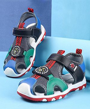 Cute Walk by Babyhug Velcro Closure Sandals Clock Applique - Navy Blue