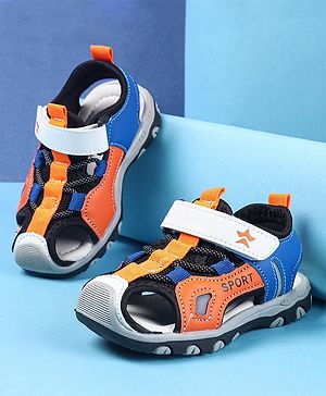 Cute Walk by Babyhug Velcro Closure Sandals Logo Print - Orange