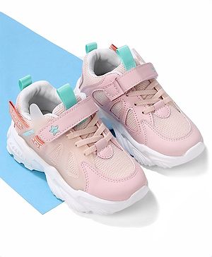 Cute Walk by Babyhug Solid Colored Sneakers With Velcro Closure - Pink