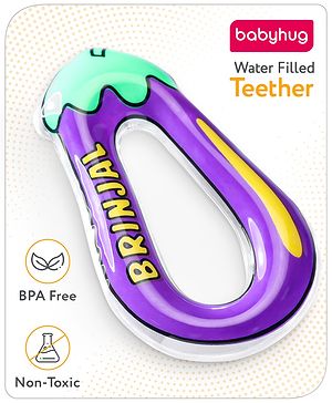 Babyhug Water Filled PVC Brinjal Shape Teether- Purple