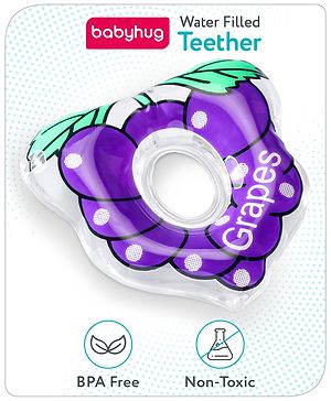 Babyhug Water Filled PVC Grapes Shape Teether- Purple