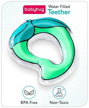 Babyhug Water Filled PVC Mangoo Kaccha Shape Teether- Green