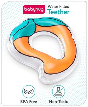 Babyhug Water Filled PVC Mango Shape Teether- Orange