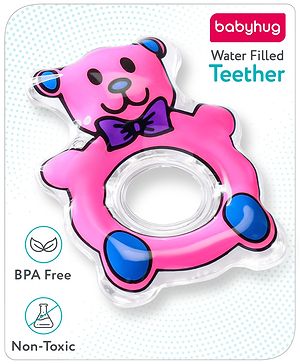 Babyhug Water Filled PVC Teddy Bear Shape Teether- Pink