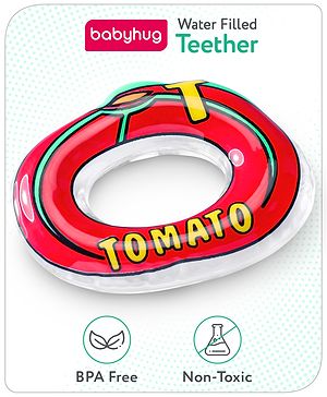 Babyhug Tomato Shaped Water Filled Teether  - Red