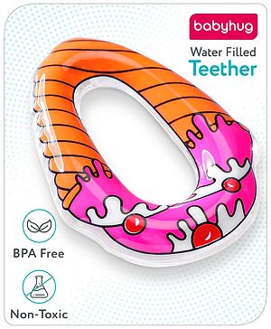 Babyhug Water Filled PVC Ice Cream Shape Teether- Red & Orange