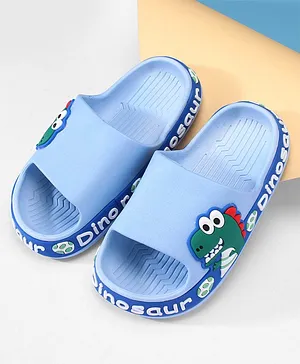 Babyoye Slip On Sliders with Dino Applique - Blue