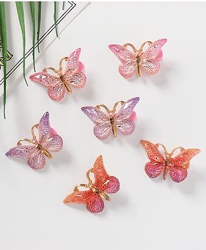 Pine Kids Free Size Butterfly Clips Pack of 6 - Multicolor