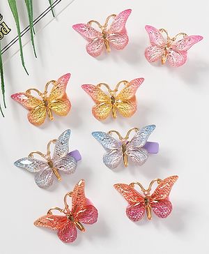 Pine Kids Free Size Butterfly Clips Pack of 8 - Multicolor