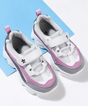 Cute Walk by Babyhug Velcro Closure Color Block Sneakers - White & Pink