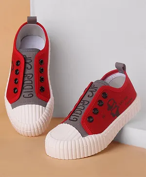 Cute Walk by Babyhug Slip On Style Canvas Casual Shoes - Red