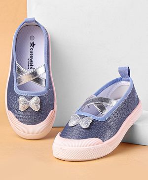 Cute Walk by Babyhug Slip On Casual Shoes Bow Applique - Blue