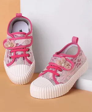 Cute Walk by Babyhug Casual Shoes Floral Applique - Pink
