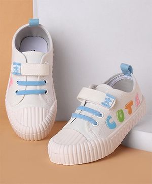 Cute Walk by Babyhug Velcro Closure Casual Shoes with Cute Print - White