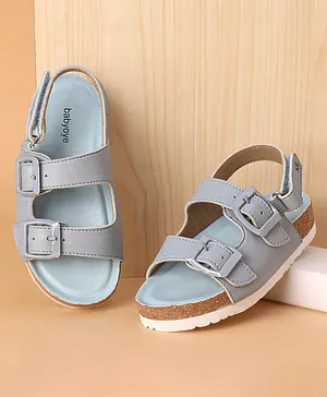 Babyoye Buckle & Velcro Closure Sandals - Blue