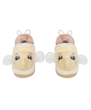 CrayonFlakes Animals Face Detailed With Rubber Soul Booties - Yellow