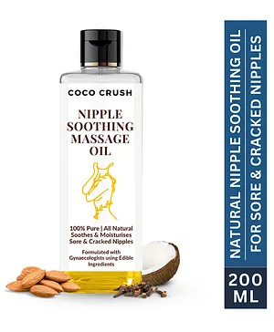 Coco Crush Natural Nipple Soothing Massage Oil - Moisturizes Sore & Cracked Nipples - 200ml