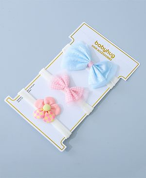 Babyhug Headbands Set with Floral &  Bow Applique Free Size Pack of 3 -Multicolor