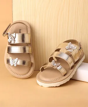 Babyoye Velcro Closure Party Wear Sandals Butterfly Motif - Rose Gold