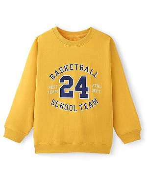 Pine Kids Full Sleeves Round Neck Printed Sweatshirt - Old Gold