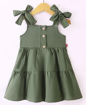 Twetoons Sleeveless Frock Solid Color - Green