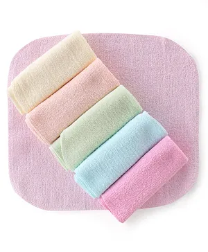 Babyhug Terry Knit Hand and Face Towel Solid Colour Pack of 6 L 25.5 X B 25.5 cm - Multicolour