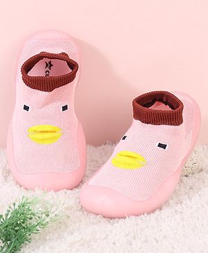 Cute Walk by Babyhug Sock Shoes Animal Design- Pink