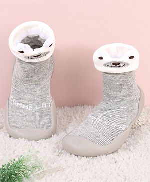Cute Walk by Babyhug Sock Shoes - Grey