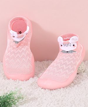 Cute Walk by Babyhug Mouse Design Socks Shoe - Pink