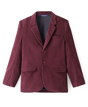 Pine Kids Full Sleeves Blazer Solid Colour - Maroon