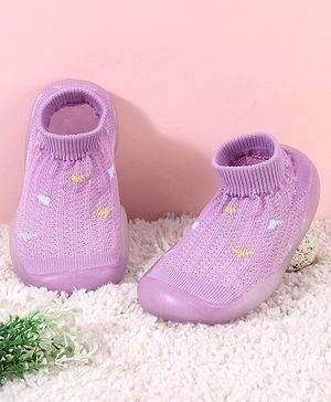 Cute Walk by Babyhug  Cable Knit Design Socks Shoe - Purple
