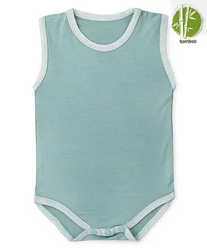 Softsens baby Sleeveless Solid Soft Bamboo Onesie - Teal Blue