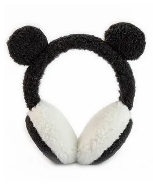 SYGA Children's Cold Protection Soft Earmuffs Black Lovely Panda Style Earmuffs Free Size