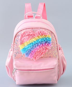 Pine Kids Fashion Backpack with Heart Design - Pink