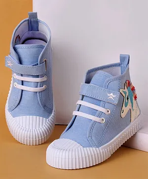 Cute Walk by Babyhug Ankle Length Casual Shoes Unicorn Patch -Blue