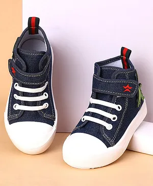 Cute Walk by Babyhug Casual Shoes With Velcro Closure Dino Patch - Navy Blue