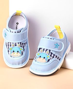 Cute Walk by Babyhug Casual Musical Shoes with Velcro Closure -Blue