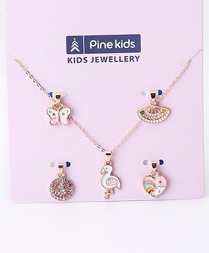 Pine Kids Free Size Necklace with Interchangeable Charms - Gold