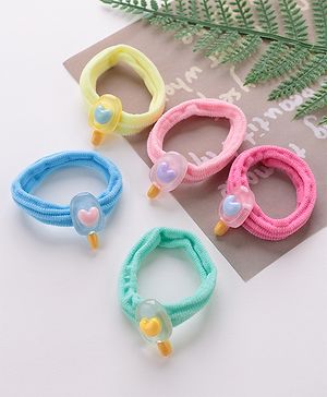 Babyhug Rubber Bands & Scrunchies Sets Icecream Applique Pack of 5 - Multicolour