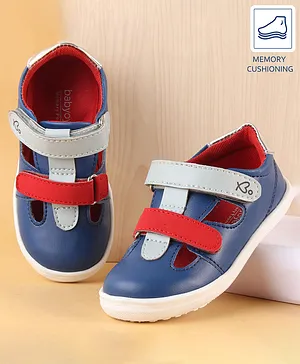 Babyoye Sandals With Velcro Closure Solid- Blue