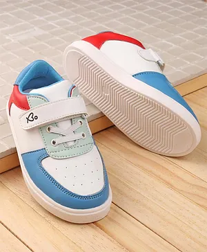 Babyoye Sneaker Shoes with Velcro Closure - White & Blue