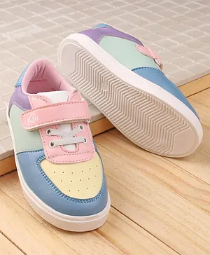 Babyoye Sneaker Shoes with Velcro Closure - Pink & Yellow