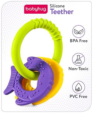 Babyhug Fish Shaped Silicone Teether- Multicolor