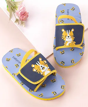 Cute Walk by Babyhug  Flip Flops with Back Strap Animal Print - Blue