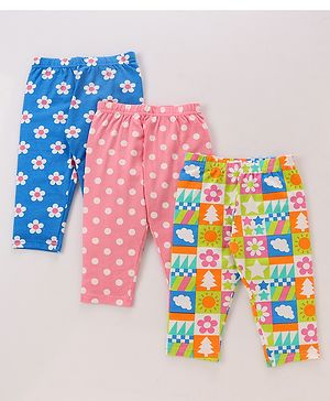 Babyhug Cotton Single Jersey Knit Three Fourth Length Leggings Butterfly Print Pack of 3 - Multicolor Babyhug Cotton Single Jersey Knit Three Fourth Length Leggings Butterfly Print Pack of 3 - Multicolor