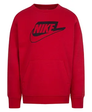 Nike Full Sleeves Brand Name Placement Printed Sweatshirt - Red