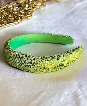 CHOKO Christmas Theme Sequin Embellished Thick Hair Band - Green