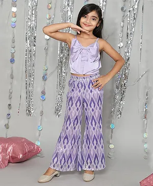 Girls Pink One Shoulder Ruffled Top And Bell Bottom Pants Set – Mia Belle  Girls