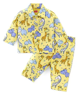 Floral Printed Night Suit (YELLOW)