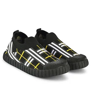 KATS Plaid Checked  Design  Slip On   Shoes - Black